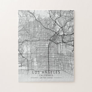 Los Angeles California City Map  Jigsaw Puzzle