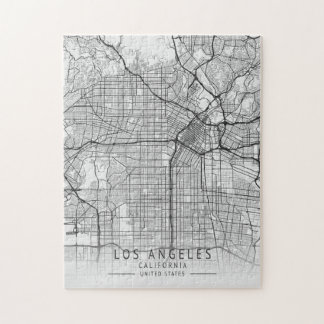 Los Angeles California City Map  Jigsaw Puzzle