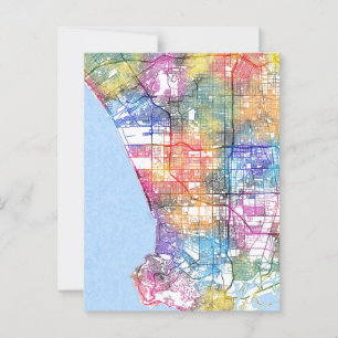 Los Angeles California City Map Postcard