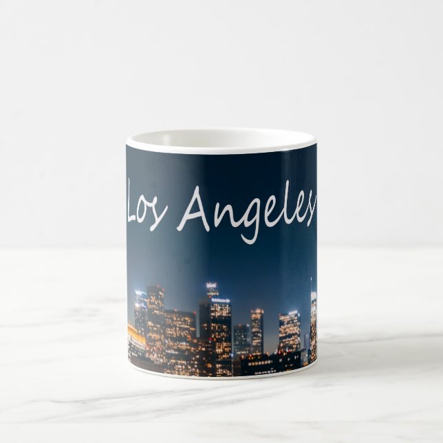 Los Angeles California City Skyline at night Coffee Mug (Center)