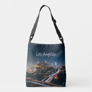 Los Angeles California City Skyline at night Crossbody Bag