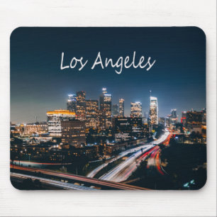 Los Angeles California City Skyline at night Mouse Mat