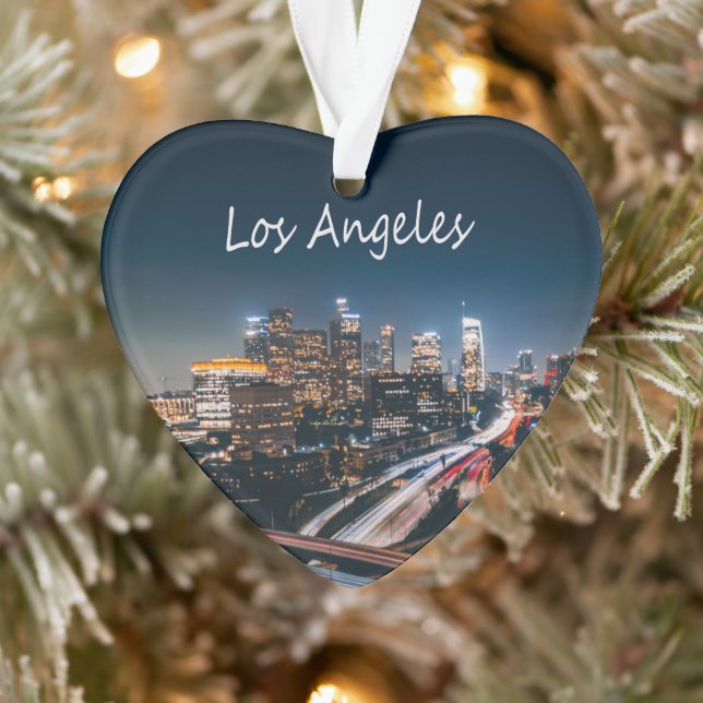 Los Angeles California City Skyline at night Ornament (Tree)