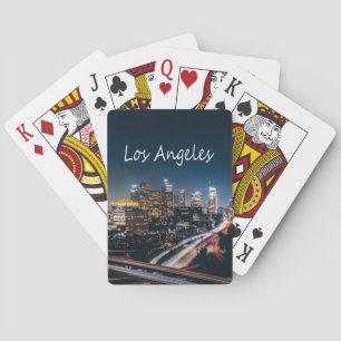 Los Angeles California City Skyline at night Playing Cards