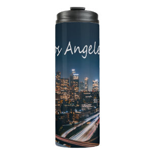 Los Angeles California City Skyline at night Thermal Tumbler