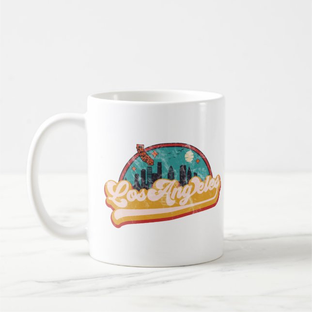 Los Angeles California City Skyline Coffee Mug (Left)