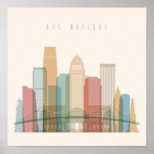 Los Angeles, California   City Skyline Poster