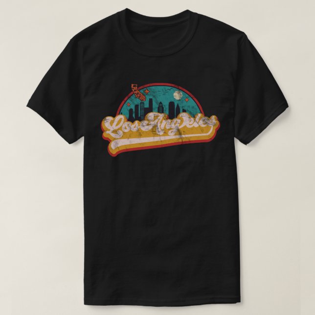 Los Angeles California City Skyline T-Shirt (Design Front)