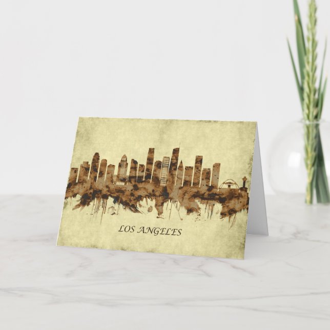 Los Angeles California Cityscape Holiday Card (Front)
