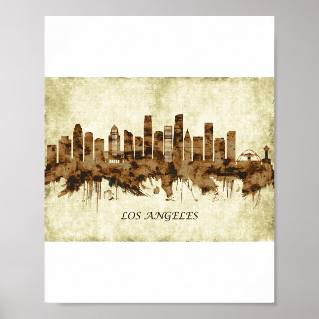 Los Angeles California Cityscape Poster (Front)