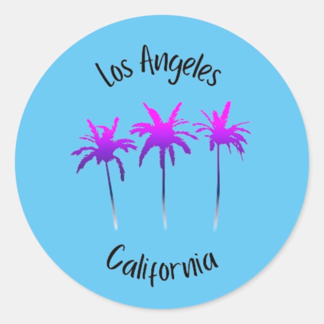 Los Angeles California     Classic Round Sticker (Front)