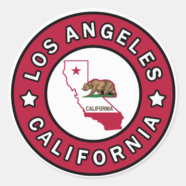 Los Angeles California Classic Round Sticker (Front)