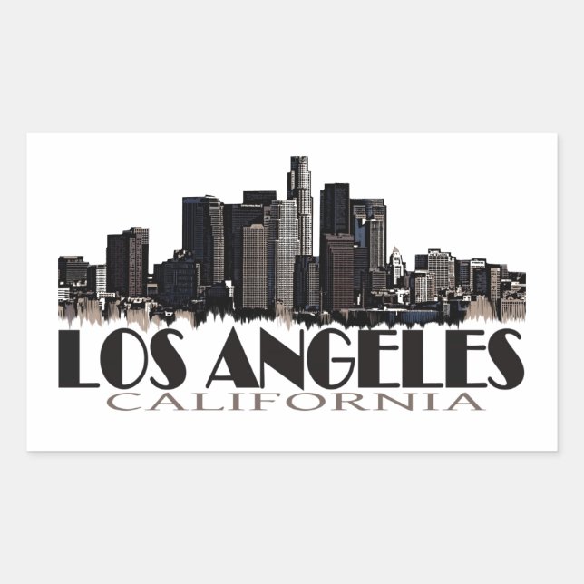 Los Angeles California dark skyline Rectangular Sticker (Front)