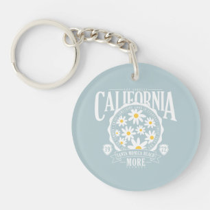Los Angeles California Floral Graphic Key Ring
