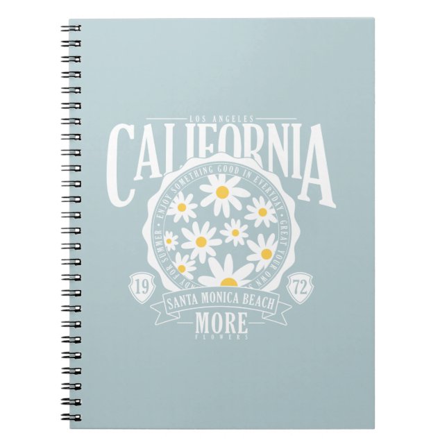 Los Angeles California Floral Graphic Notebook (Front)