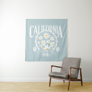Los Angeles California Floral Graphic Tapestry