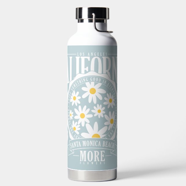 Los Angeles California Floral Graphic Water Bottle (Left)