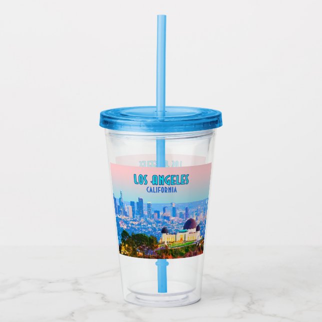 Los Angeles California Griffith Observatory Acrylic Tumbler (Front)