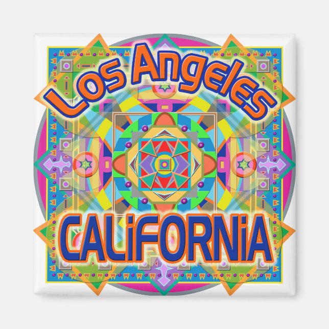 Los Angeles CALIFORNIA Happy Magnet (Front)