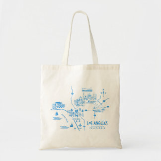 Los Angeles California Illustrated Map Tote Bag