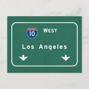 Los Angeles California Interstate Highway Freeway Postcard