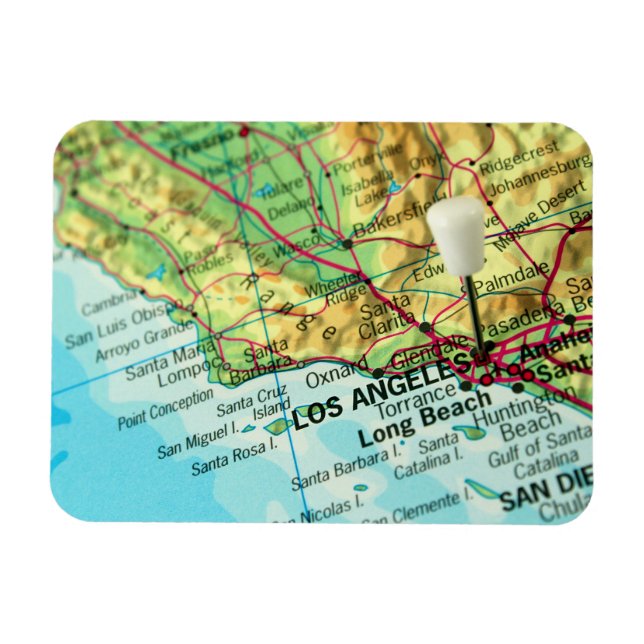 Los Angeles, California Map Magnet (Horizontal)