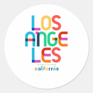 Los Angeles California Mid Century, Pop Art, Classic Round Sticker