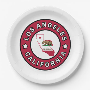 Los Angeles California Paper Plate