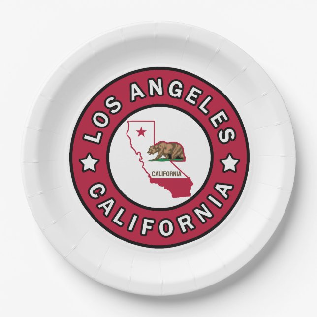 Los Angeles California Paper Plate (Front)
