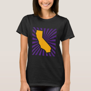 Los Angeles California Purple And Yellow Colour Bu T-Shirt