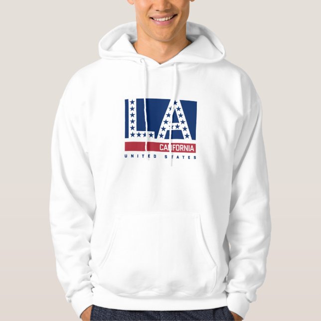 Los Angeles, California | Red,White & Blue Skyline Hoodie (Front)