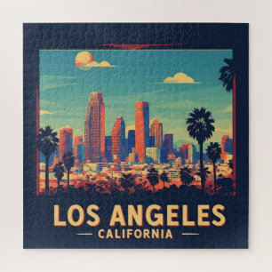 Los Angeles California Retro Travel Jigsaw Puzzle