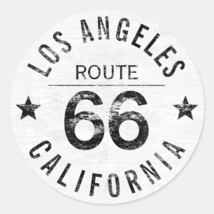 Los Angeles California Route 66 Classic Round Sticker