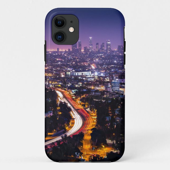 Los Angeles, California Skyline at night Case-Mate iPhone Case (Back)
