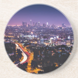 Los Angeles, California Skyline at night Coaster