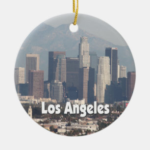 Los Angeles California Skyline Ceramic Tree Decoration