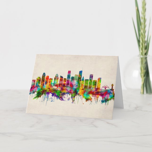 Los Angeles California Skyline Holiday Card (Front)