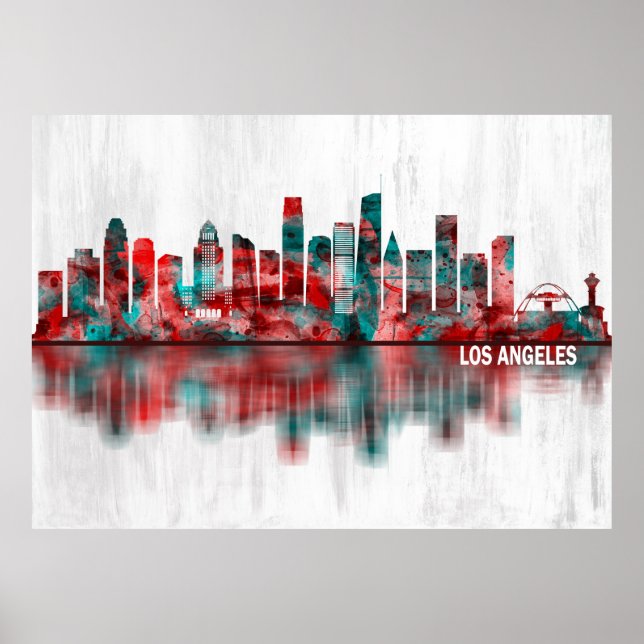 Los Angeles California Skyline Poster (Front)