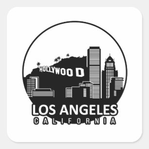 Los Angeles California Skyline Square Sticker