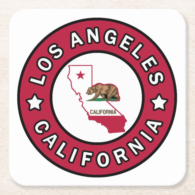 Los Angeles California Square Paper Coaster (Front)