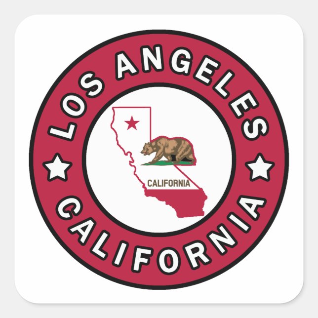Los Angeles California Square Sticker (Front)