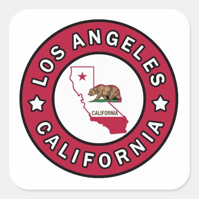 Los Angeles California Square Sticker (Front)