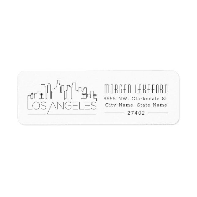 Los Angeles, California Stylised Skyline | (Front)