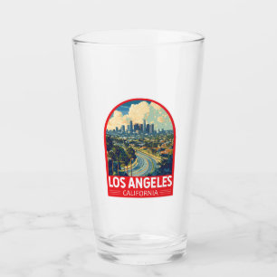 Los Angeles California Travel Art Emblem Glass