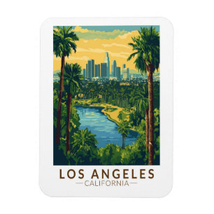 Los Angeles California Travel Art Vintage Magnet