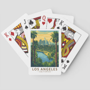 Los Angeles California Travel Art Vintage Playing Cards