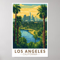 Los Angeles California Travel Art Vintage