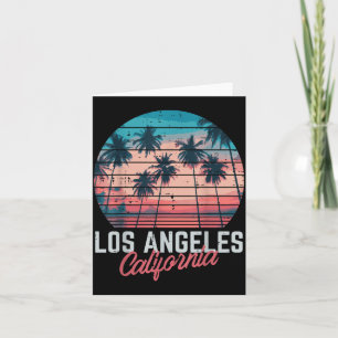 Los Angeles California Trees Retro Summer Vacation Card