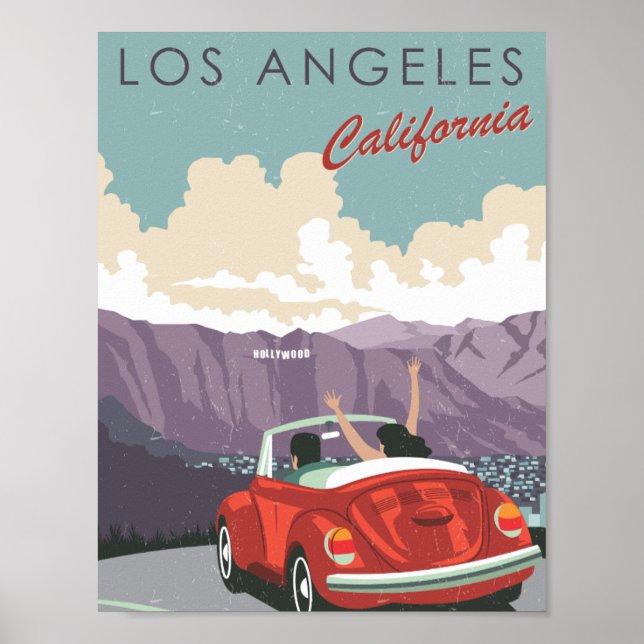 Los Angeles California USA Famous Travel Place Poster (Front)