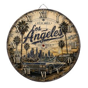 Los Angeles California Vintage Retro Dartboard